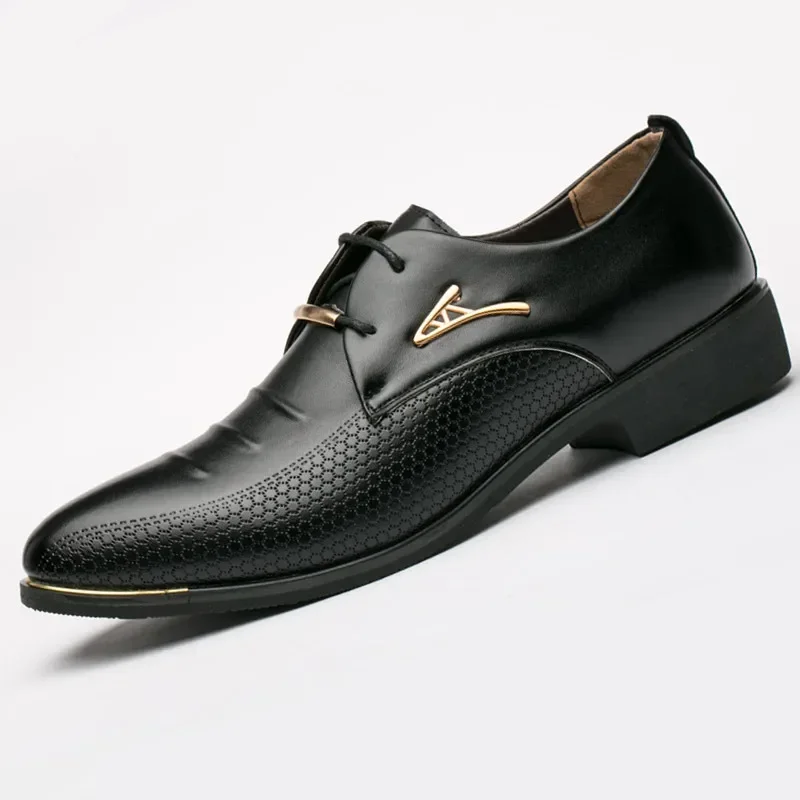 Luxury Mens Leather Shoes High Quality Men's Shoes Pointed Oxford Wedding Leather Men Dress Shoes 2024 Gentleman Office Man Shoe 4