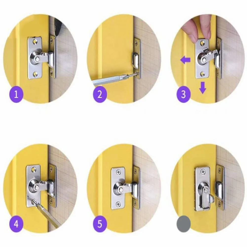 1PC Hasp Latch Lock 90 Degree Stainless Steel Buckle 44x19mm Right Angle Hook Lock Bolts door latch For Sliding Security Home Door Hardware