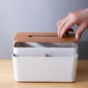 Table Wooden Cover Tissue Box Tissue Paper Remote Control Storage Box Towel Case Desktop  Organizer 3