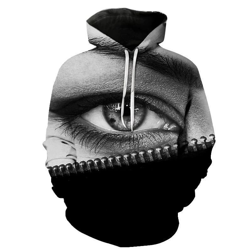 thumbnail image 1 of Sudadera con capucha con estampado de globo ocular en 3D para hombre, sudaderas casuales de manga larga con personalidad, sudaderas con capucha de gran tamaño para niños, ropa de calle, 1 of 5