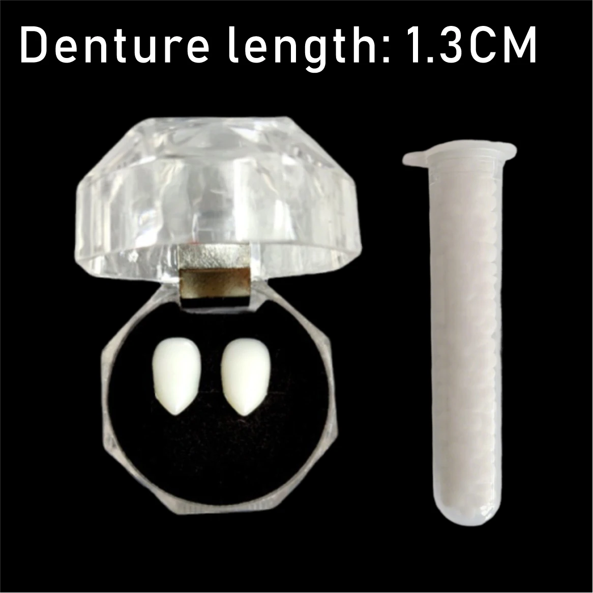 Vampire Fangs Cosplay Kit with Adhesive Glue Gift Set