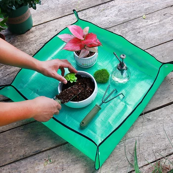 Tapis de Pot de plantes imperméable, tapis de jardin d'intérieur avec gants de travail, tapis de Pot succulent de plante d'intérieur pliable, tapis de plante d'intérieur, Portable 1