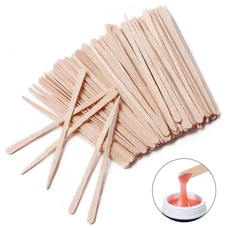 100/200/500pcs  Disposable Wooden Waxing Stick Wax Bean Wiping Wax Tool Disposable Hair Removal Beauty Body Beauty Tool 2