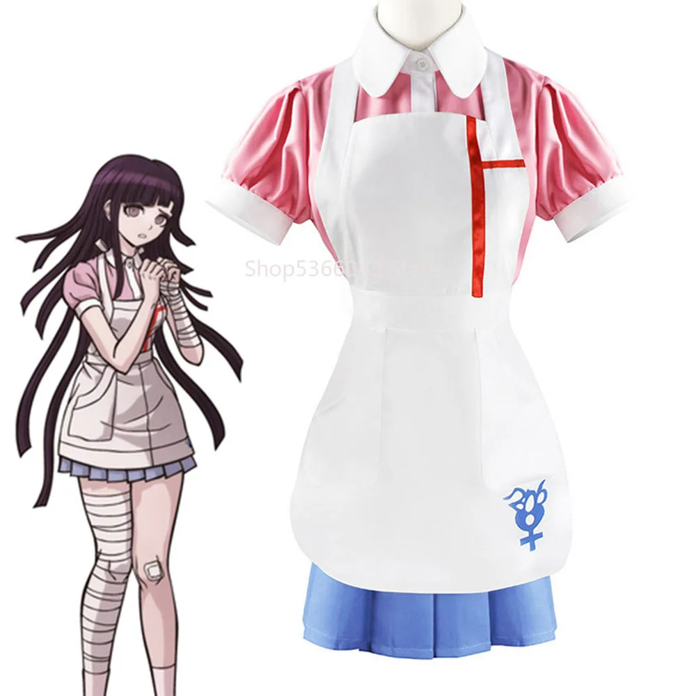 

Anime Danganronpa Cosplay Costume Ultimate Mikan Tsumiki Funny Cafe Maid Uniform For Women Wig Halloween Carnival Party Gifts