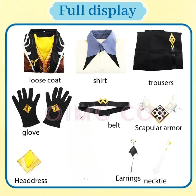 Genshin Impact Zhongli Cosplay Costume Adult Carnival Uniform Anime Halloween Party Costumes Masquerade Women Game cosplay costume