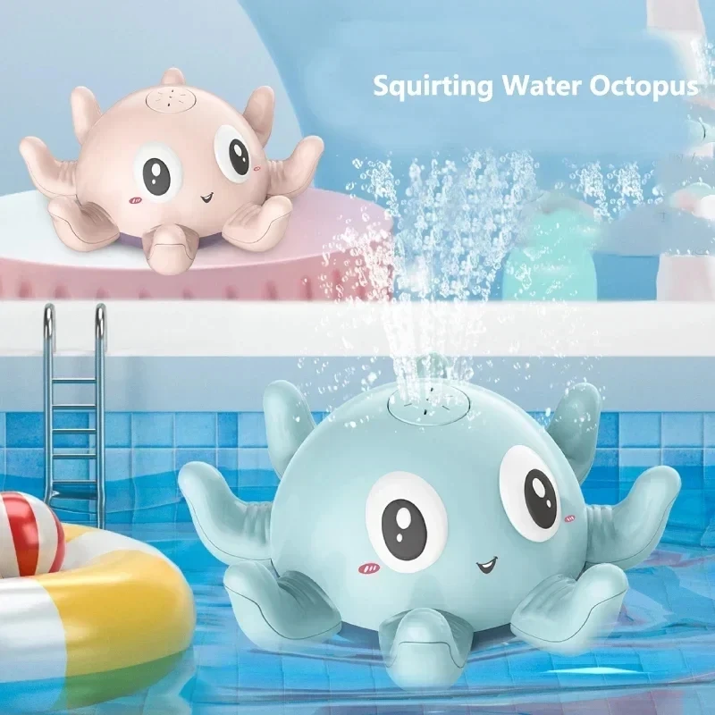 Bath Toy, Spray Water Octopus (Ramdom Colour), Can Float Rotate With Fountain, Funcorn Toys Floating Bathtub Shower Pool Bathroom Toy For Baby Toddler Infant Kid Party, Water Pump Electronic Sprayer