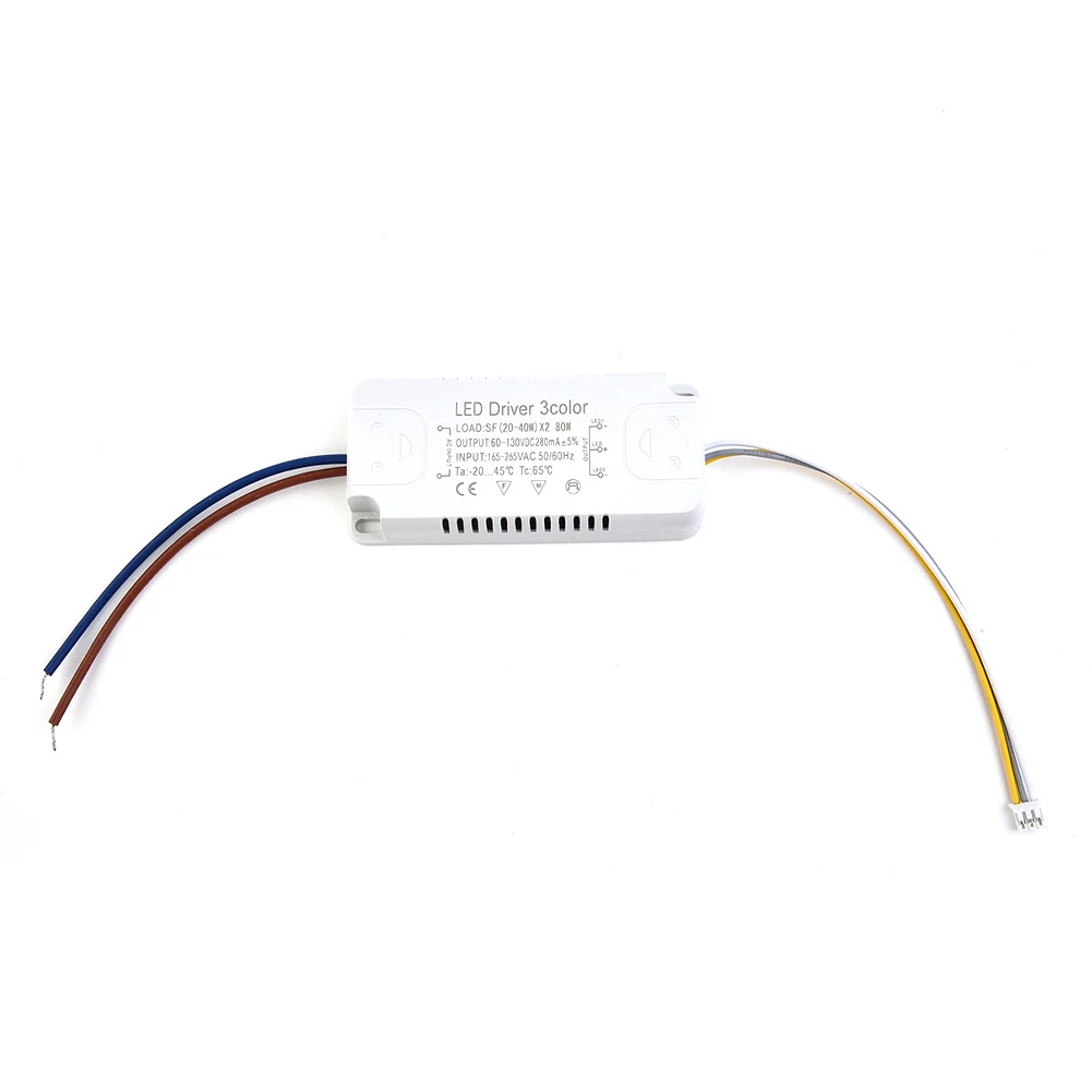 천장 조명 샹들리에 교체용 LED 드라이버, 3 색 변압기, 260-280mA, 8-24Wx2, 20-40Wx2, 30-50Wx2, 40-60Wx2, 50-70Wx2