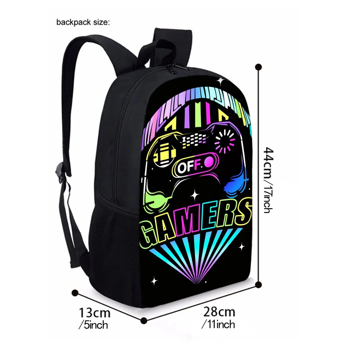 Cyberpunk gamer backpack style B cartoon print kids school bag