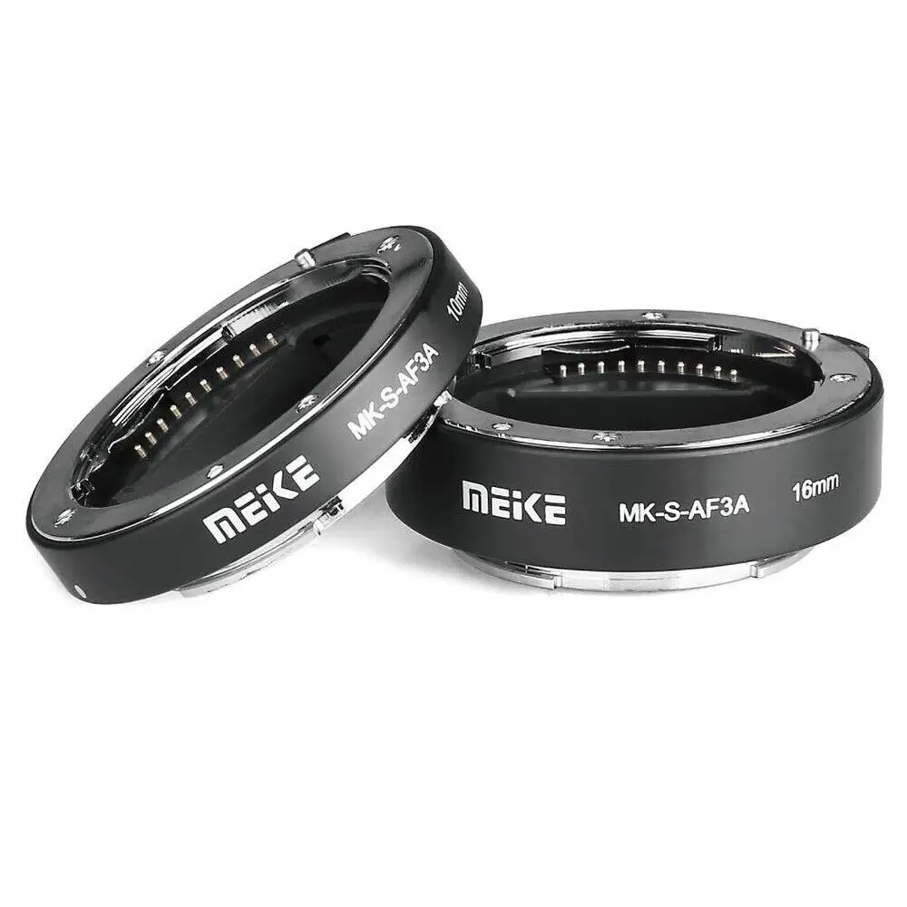 Meike MK-S-AF3A Metal Auto Focus Macro Extension Tube 10mm 16mm for Mirrorless