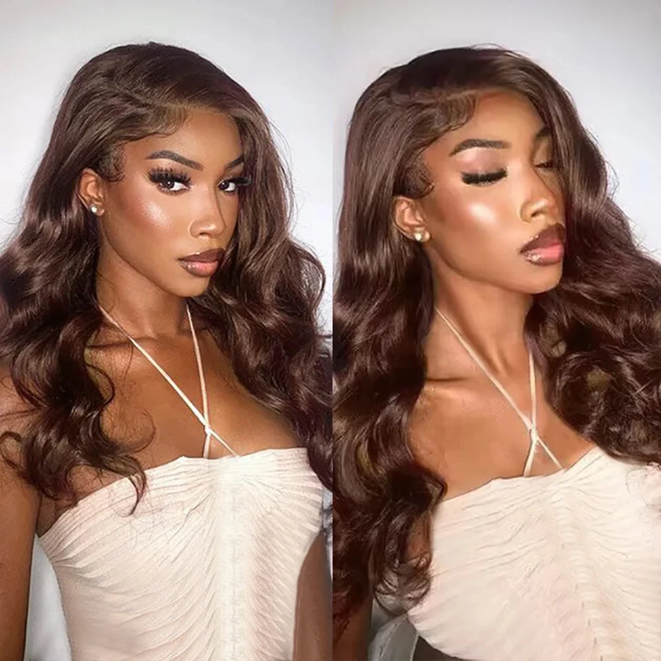 #4 Chocolate Brown Body Wave 10-30 Inch Honey Blonde Bundles Human Hair #4 Colored Brazilian Hair Weave Bundles Women Raw Hair 5