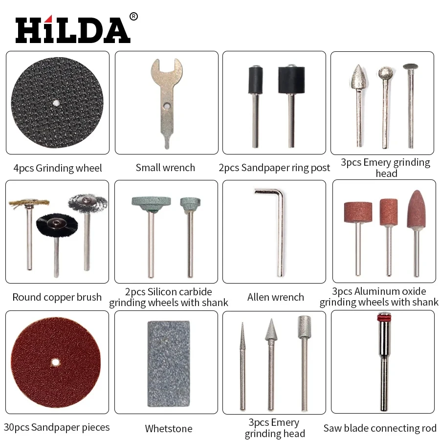 Rotary Tool Accessories Cutting Grinding Sanding Carving Polishing Tool Combination Hilda Dremel
