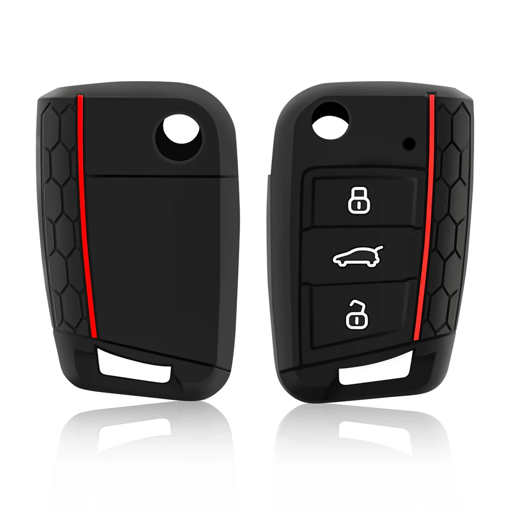 Custodia in silicone per chiave auto per VW Volkswagen Golf 7 MK7 Tiguan MK2 per SEAT Ateca Leon FR 2 Ibiza per Skoda Octavia A7  34