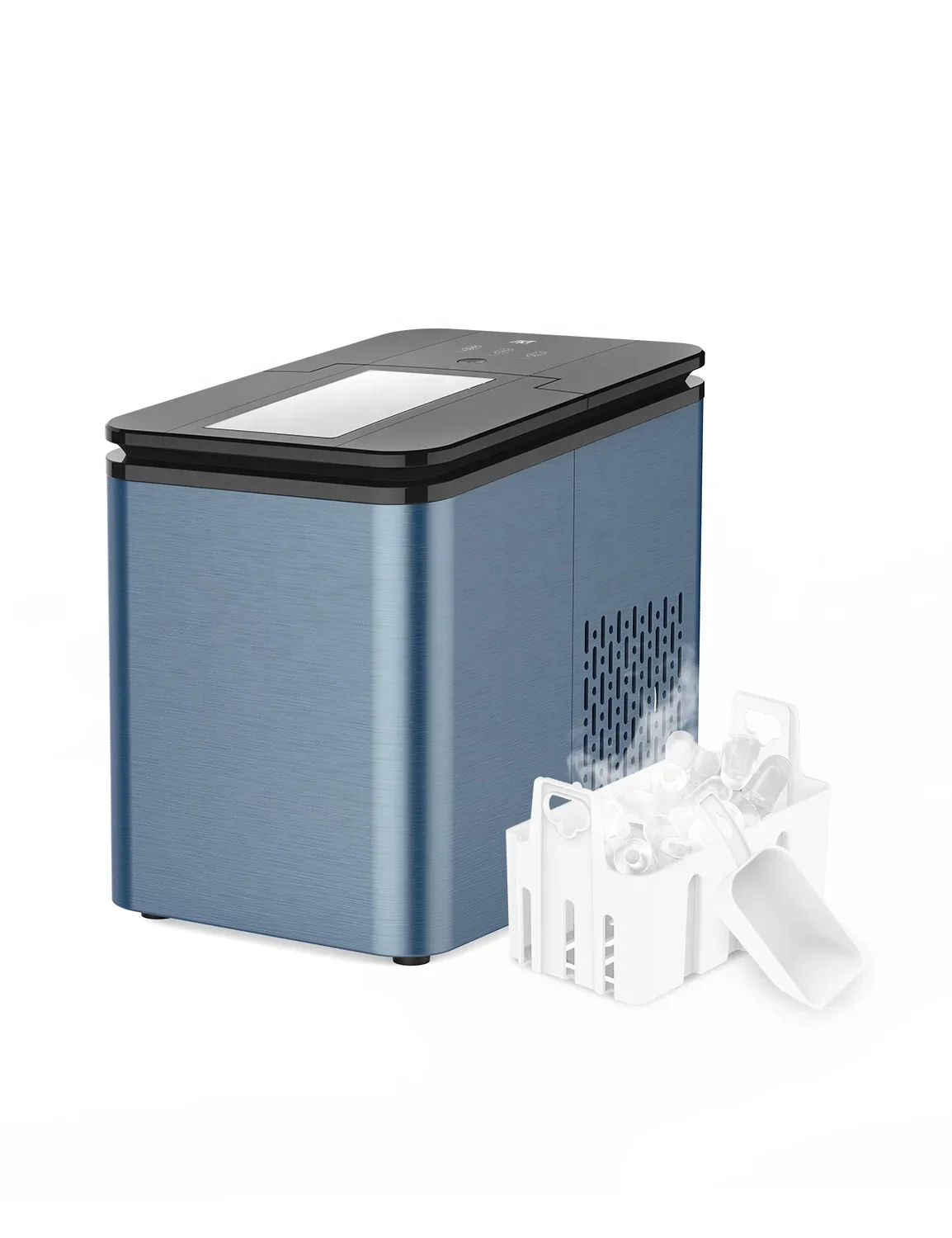 YYHC-Portable Countertop Ice Making Machine Use Mini Ice Maker Automatic One Button Home with Scoop Electric Plastic