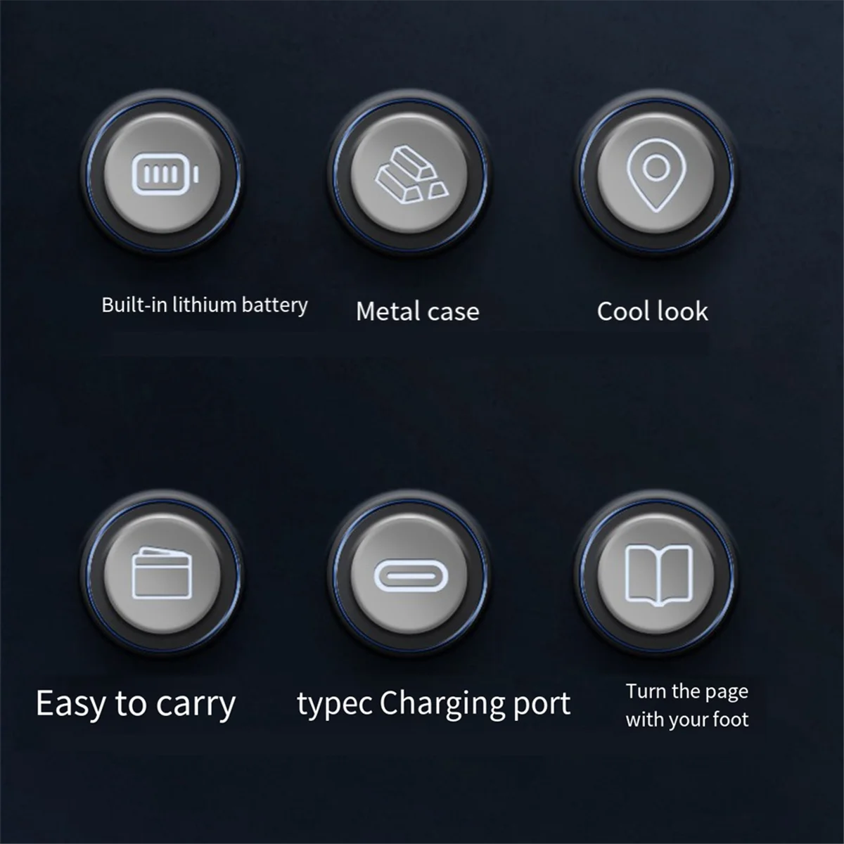 JAS-GIMI Wireless Page Turner External Bluetooth Page Turner Pedal Supports Looper Connection Compatible with Smartphone