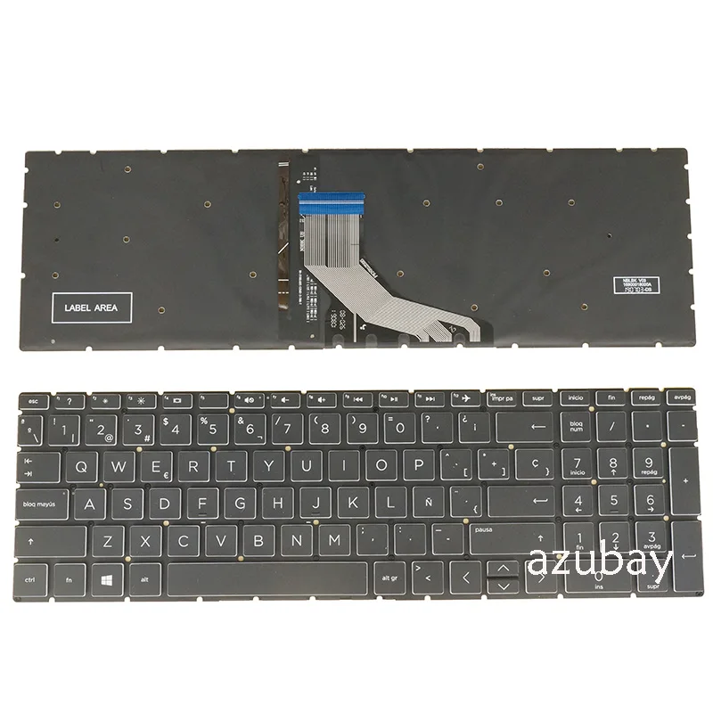 Teclado Espanhol para hp Pavilion Gaming 16-a0000 15t-cx0000 15t-dk0000 15- Ec1026la Ec1030la Ec1031la Ec1032la Retroiluminado la - Imagem 3