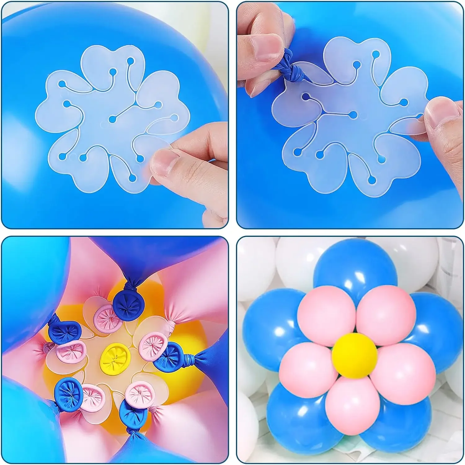 50 PCS Clip Ballons à Forme, De Fleurs Connecteur à Ballon Pour