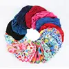 Elastic Nylon Turban Pool Bathing Hats Long Hair Bathing Swimming Protect Caps Men Women Flowers Printed Pleated Swimming Cap 1