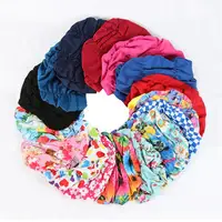 Elastic Nylon Turban Pool Bathing Hats Long Hair Bathing Swimming Protect Caps Men Women Flowers Printed Pleated Swimming Cap 1