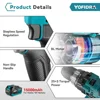 Yofidra 650NM 13MM Brushless Electric Drill 25+3 Torque Cordless Impact Drill Li-ion Electric Screwdriver For Makita 18V Battery 4