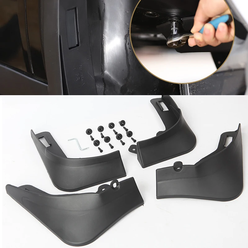 

1 Set for Tesla Model Y 2021 Car Front Rear Wheel Mudguards Kit Car Splash Guards Fender Mudflap Mud Flaps Car Decor Accessories