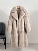 UCXQ Fashion Faux Fur Coat European Style Lapel All Match Covered Button Loose Casual Long Women's Coats 2025 New Winter 23C2945 5