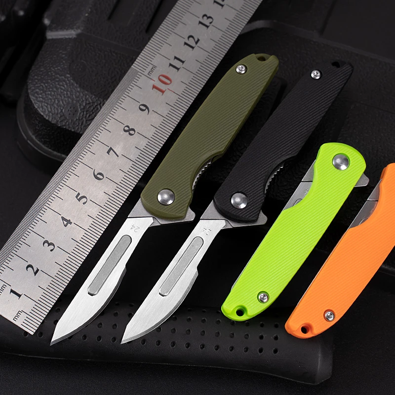 Mini Scalpel Multi Colors Pocket Knife Nylon Glass Handle Edc Folding