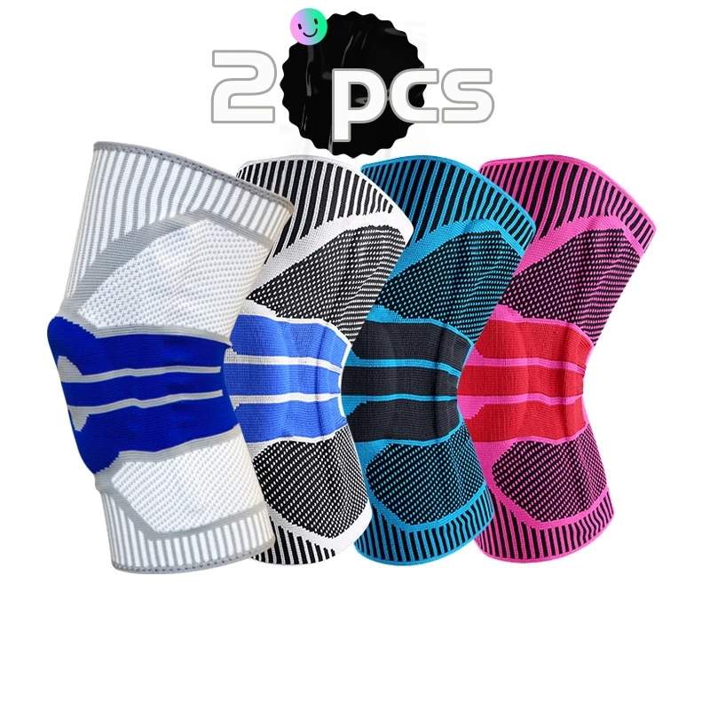 

2 спортивные наколенники, дышащие силиконовые Нескользящие эластичные наколенники для баскетбола, фитнеса