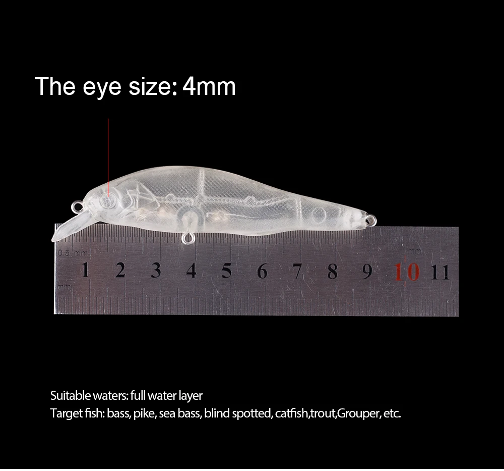 Hanlin 10/20 stücke 9cm 10g unbemalte Hartplastik Elritze Schwimm köder künstliche Bass Angeln Köder Rohlinge Rasseln Moschus Tackle – Detail 3