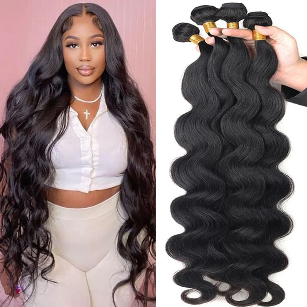 

8-32" Body Wave Bundles Brazilian Hair Weave Bundles 1/3/4 PCS Raw Human Hair Bundles Deal Remy Hair Extensions