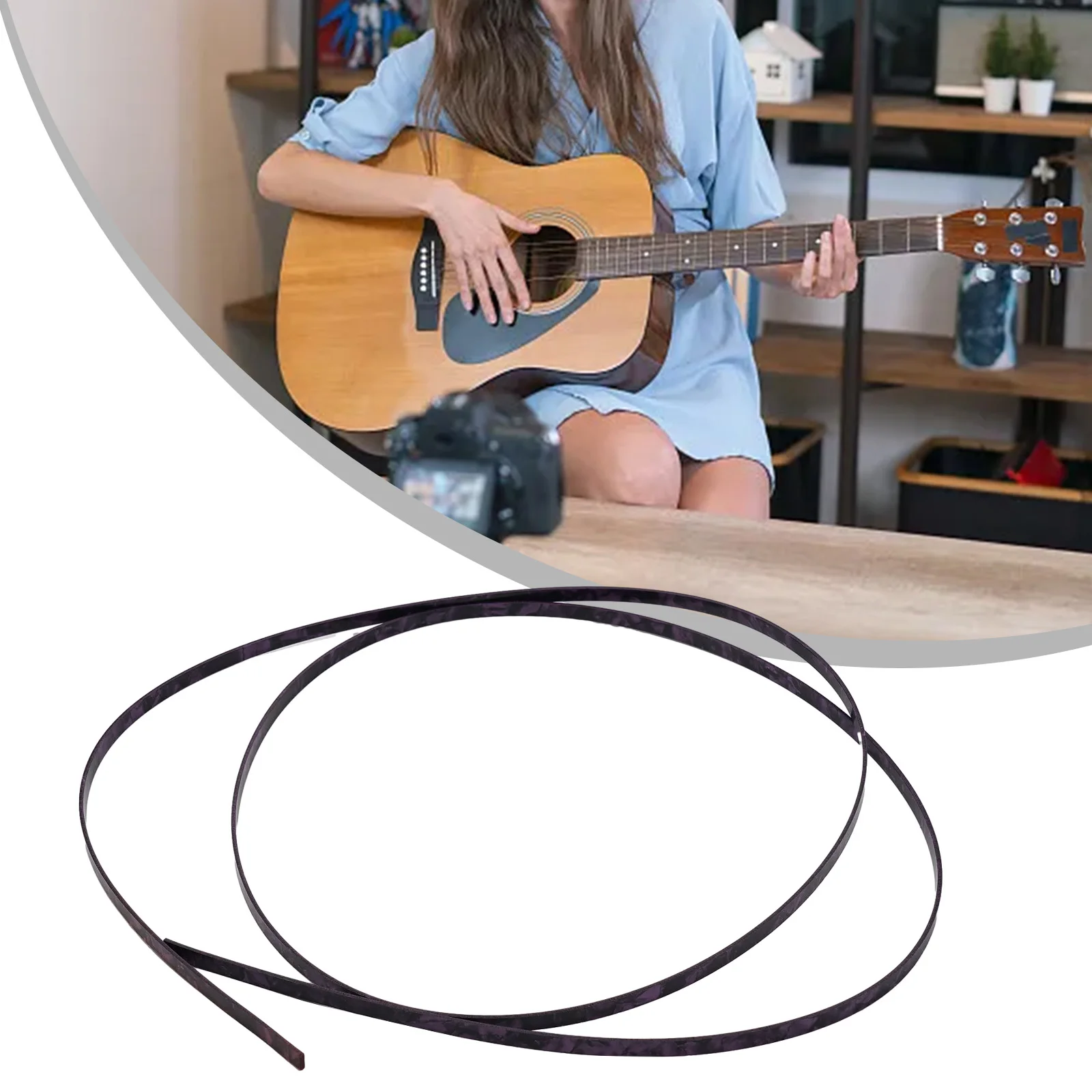 Premium-Zelluloid-Gitarrenbindung, Purfling-Streifen für akustische klassische Gitarren, 10 Farben, verbessert die Kantenverkleidung der Gitarre – Detail 11