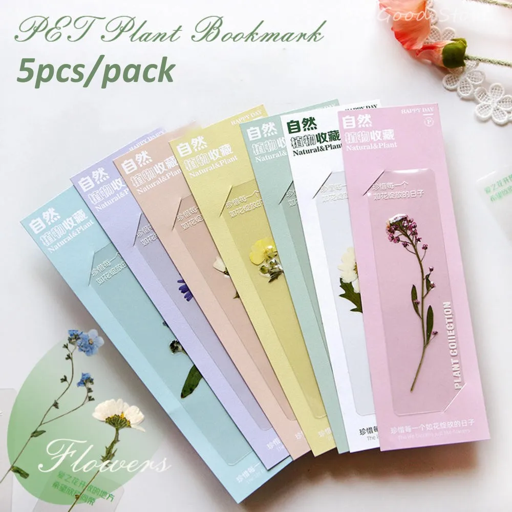 Pet Bookmark Flower Bookmarks For Books Flower Leaves Series Book Marks For Page Marker Retro Creative Student Stationery Supply