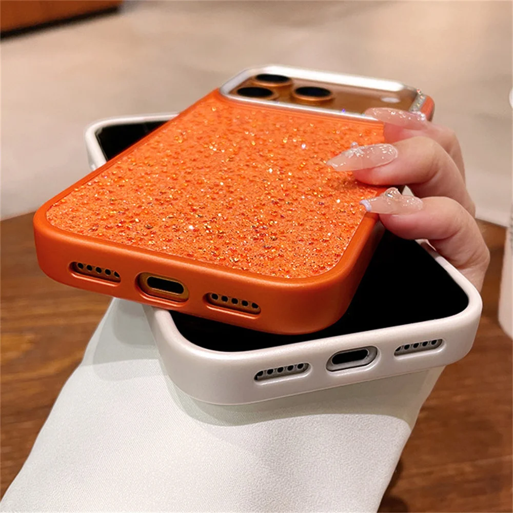 Luxurious Glitter Colorful Diamond Phone Case with Bling Lens Frame and Shockproof Protection