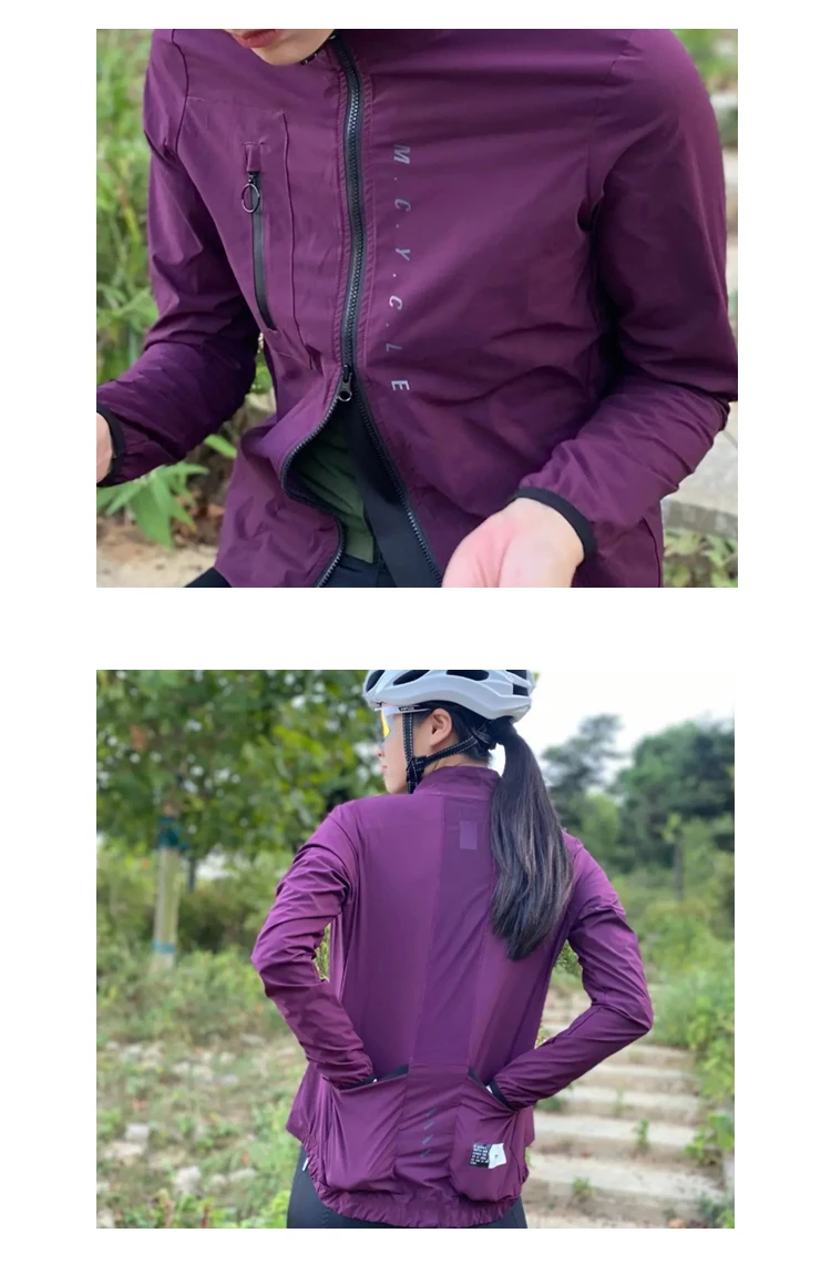 Mcycle Fahrradbekleidung mit Rücken-Mesh, Damen Fahrrad-Windjacke, Wasserdichte Herren-Radjacke – Detail 10