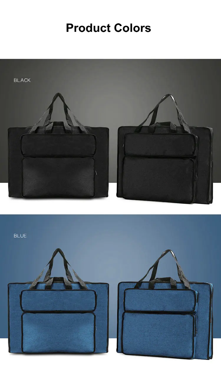 Solid Color Artist Bag A2 Art Portfolio Shoulder Bag Waterproof A3 Drawing Board Bag Carry Tote Bag