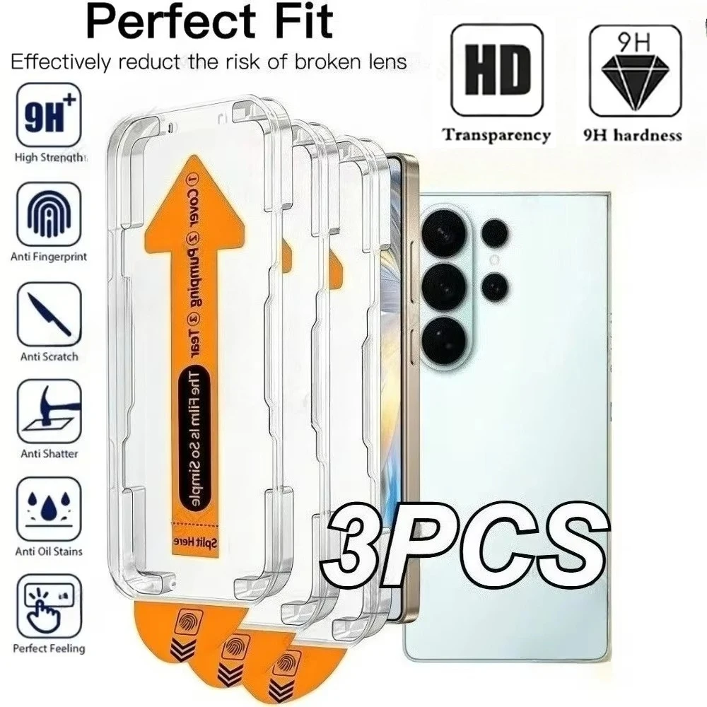 Ultimate Screen Protector 3-Pack with One-Click Installation - Full Coverage Tempered Glass