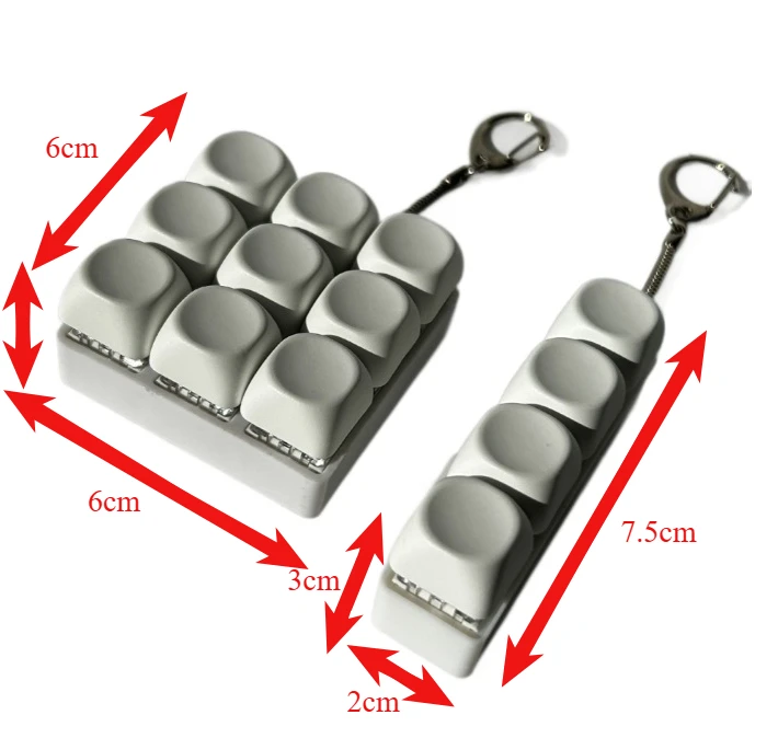 4/9-button Keyboard Keychain Shaft Tester Fidget Toy with Sound Effects Compact Size Easy Portability Comfortable Touch fidget toy,sensory fidget toy,anti stress toy,finger sensory toy