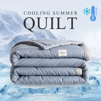 2024 new Japanese polyester cotton quilted summer quilt skin-friendly washable light luxury style solid color lightweight 1