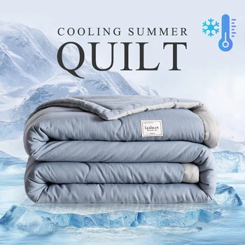 2025 nouveau japonais polyester coton matelassé été couette respectueux de la peau lavable léger style de luxe couleur unie léger 1