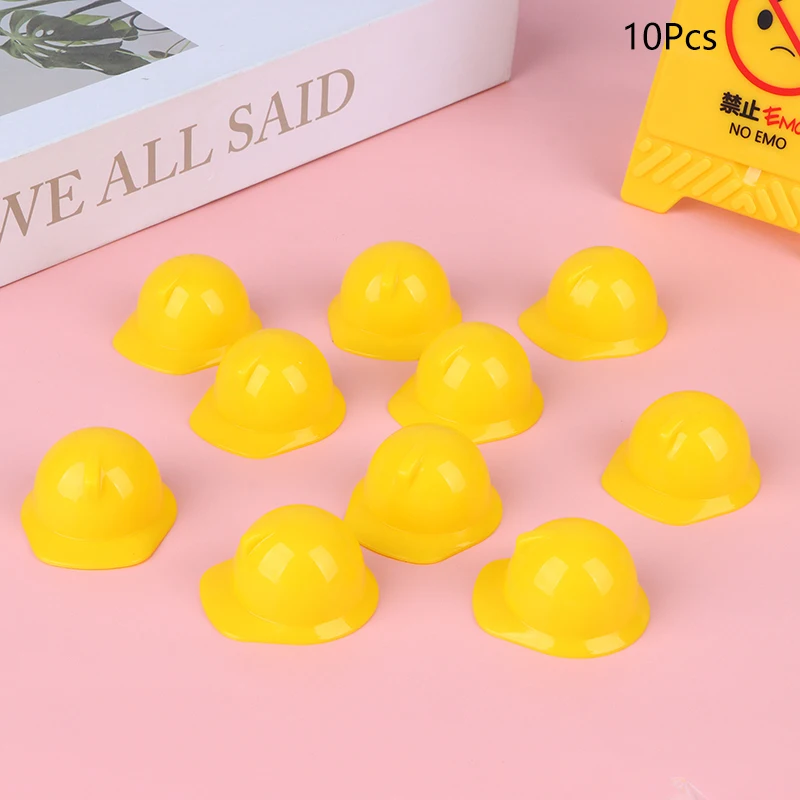 10Pcs Mini Doll Helmet 1:12 Dollhouse Miniature Safety Helmet Model Doll Decor Toy Doll House Accessories