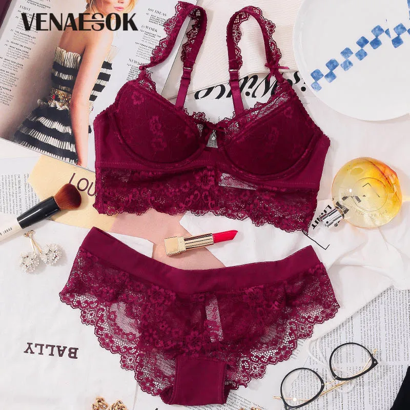 Fashion Large Size Underwear Women Set Sexy Bras Lace Push Up Bra