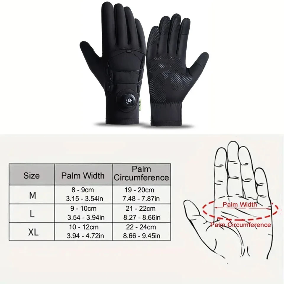 1pair Winter Warm Gloves for Men Women Extended Thickened Windproof and Waterproof Sports Touchscreen Skiing Cycling Gloves
