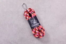 Vibrant Multicolored 8mm Polyester Braided Paracord - 3 Meters, Perfect for Pet Leashes and Safety Ropes (10 PASSION)