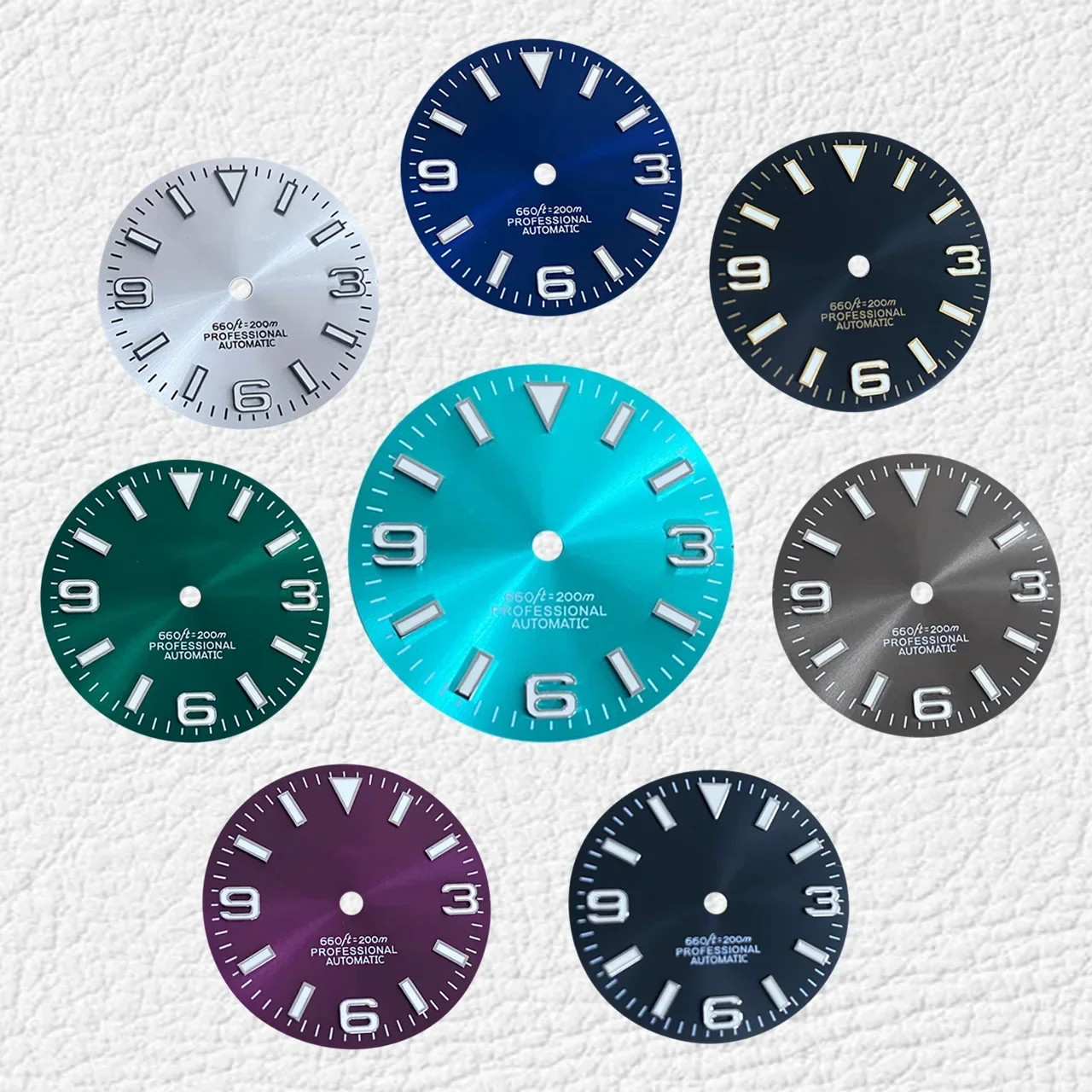 

369 Sunburst 28,5 мм Модифицированная пластина, зеленая подсветка, подходит для движения NH35/36/4R/7S