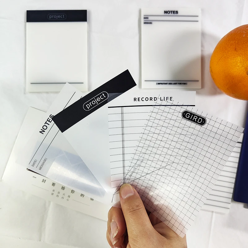 200 Sheets Transparent Waterproof Posted It Sticky Note Pads Notepads Posits for School Stationery Office Supplies 2