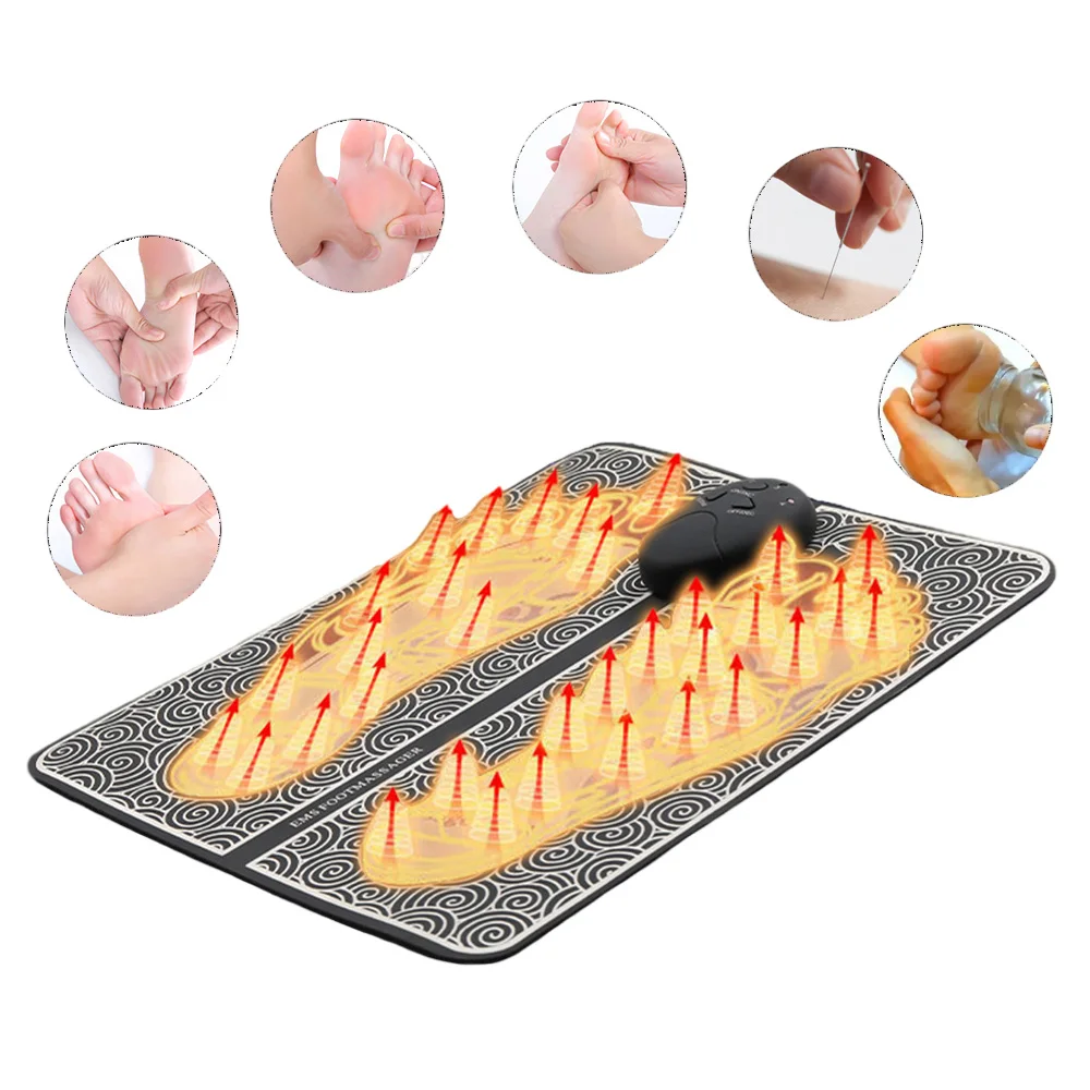 Ems Foot Massager Pad Riflessologia Piedi Agopuntura Massaggio Stimolazione Muscolare Mat Migliora La Circolazione Sanguigna Sollievo Dal Dolore Assis