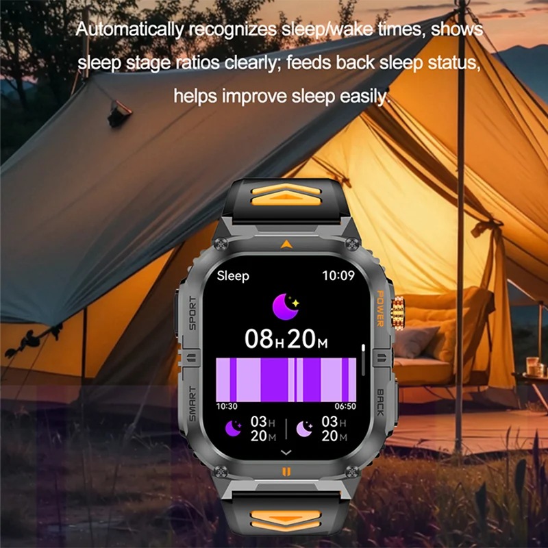 2025 New GPS Military Outdoor Sports Smart Watch Men 2.01-inch AMOLED 3ATM IP69K Waterproof Compass Call Swim Fitness Smartwatch