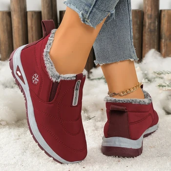 Women's shoes, casual shoes, fleece, thickened, warm, soft-soled, anti-slip and comfortable snow boots 1