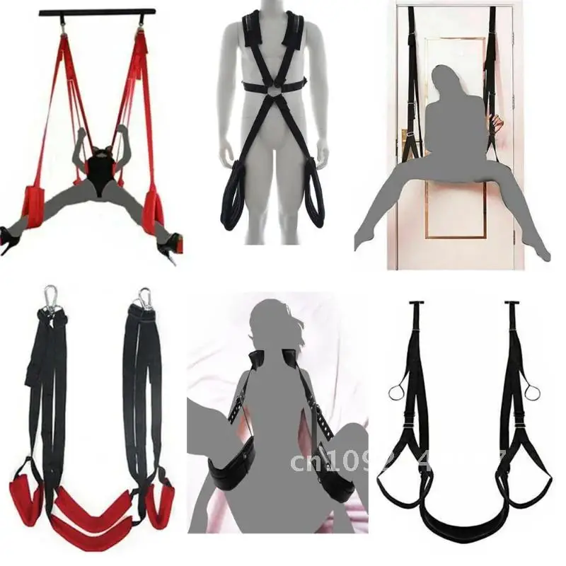 Hanging Door Sex BDSM Aid Swing with Seat Slave Open Legs Toys Bondage Couples Sex Game Adult Love for Straps Adjustable Slings