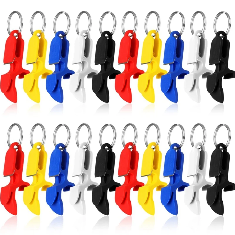 

20 PCS Beer Tool Beer Keychain Bottle Opener Multicolor Plastic For Party Favors Wedding Events Drinking Gift