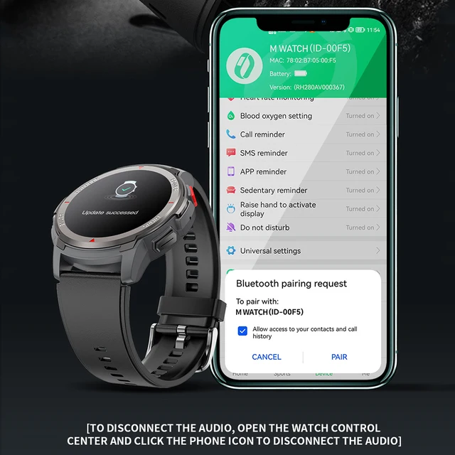 SENBONO reloj inteligente deportivo para hombre, pulsera con pantalla HD de 2022 pulgadas, 1,32x360, Bluetooth, llamada, conexión de una tecla, para Ios y Xiaomi, 360 3